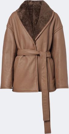 Joseph Cappotto Manu in pelle e shearling
