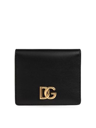 Dolce & Gabbana Black Leather Wallet With Gold Logo Detail