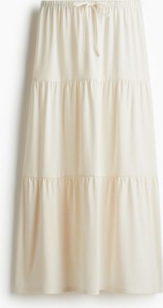 H&M Langer Stufenjupe - White