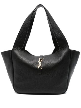 Saint Laurent Borsa tote con placca logo - Nero