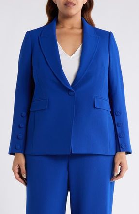 Tahari by ASL One-Button Blazer in Cobalt at Nordstrom, Size 20 W
