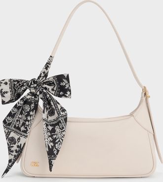 Charles & Keith Cerese Leather Scarf-Handle Shoulder Bag