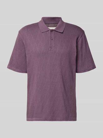 Wood Wood Regular Fit Poloshirt mit Knopfleiste Modell Gabriel in Violett, Gr&ouml;&szlig;e XXL