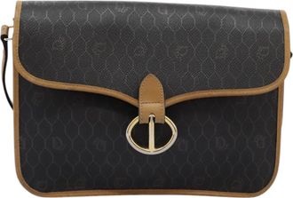 Dior Honeycomb Black Canvas Shoulder Bag (Pre-Owned)