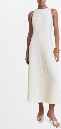 Mango Pepa Sleeveless Dress in Ecru at Nordstrom, Size 10
