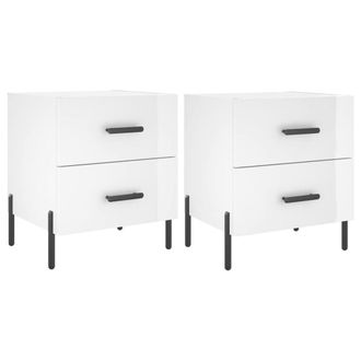 Berkfield Home Bedside Cabinets 2 pcs High Gloss White 40x35x47.5 cm Engineered Wood