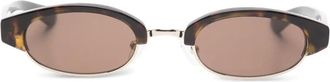 Alexander McQueen Eyewear Occhiali da sole ovali - Marrone