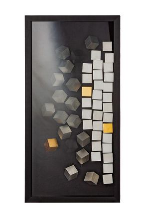 Schubiger M&ouml;bel Bild Cubes, Silber Schwarz H: 80 cm