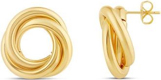 SHYMI Triple Twist Round Stud Earrings in Gold at Nordstrom