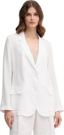 Benetton Blazer de lino puro - Jackets - Mujer - Blanco - 2XS