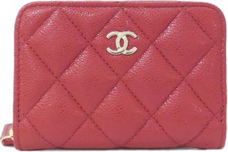 Chanel Pink Grained Calfskin Coin Purse/Coin Case (Pre-Owned)