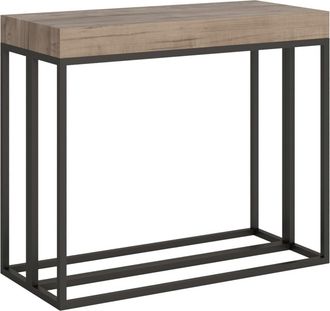 Itamoby Consola extensible 90x40/196 cm efecto madera roble natural, hierro