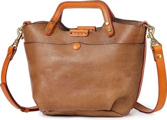 OLD TREND Sprout Land Mini Leather Tote in Taupe at Nordstrom Rack