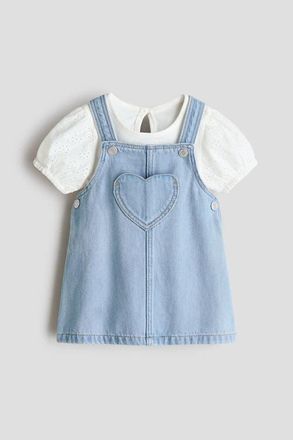 H&M 2-piece Cotton Set in Light Denim Blue at Nordstrom, Size 12M