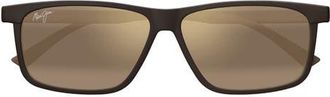 Maui Jim Pulama 59mm PolarizedPlus2 Square Sunglasses in Brown at Nordstrom