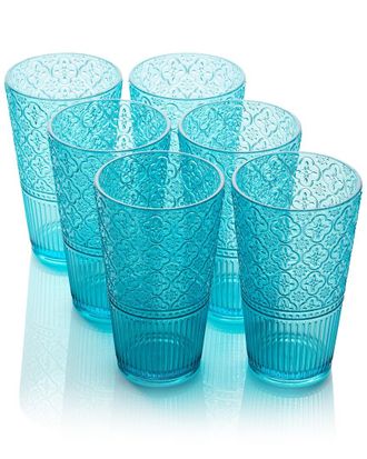 Certified International Set of 6 Victoria 22oz Acrylic Ice Tea Glasses