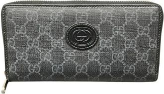 Gucci Pre-owned Wallets, male, Black, Size: ONE SIZE Pre-owned Interlocking G GG Supreme Long Wallet
