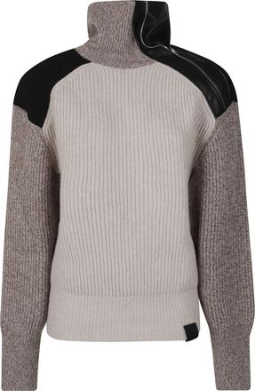Stella McCartney Altermat Detail Block Colour Knit Jumper - Dames - Coltruien - Grijs - S - Truien & Vesten