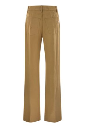 Dondup Womens Amber - Five-pocket Wide-leg Trousers - Tan Viscose - Size 29 (Waist)