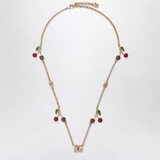 Dolce & Gabbana Gold-tone necklace with DG logo and cherry charms