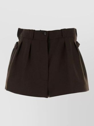 Prada tailored wool shorts featuring side buckles