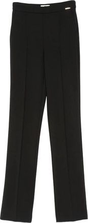 Elisabetta Franchi Rechte broek - Dames - Straight fit broeken - Zwart - L - Leer - Broeken