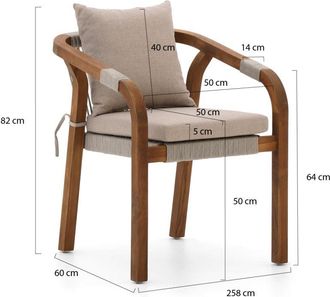 Bellagio la vita attrattiva Bellagio Perzano dining tuinstoel stapelbaar