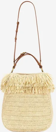 Saint Laurent Womens Shoulder Bag Natural Raffia