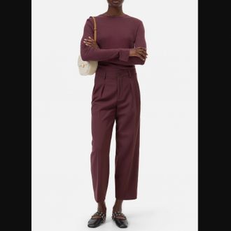 Closed Ruthy Relaxed Fit Trouser Pants In Dark Red