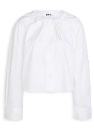 Day Birger Et Mikkelsen Day Birger ET Mikkelsen Birch Chintz Cotton Shirt - White - 42 (UK16 / XL)
