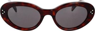 Celine Celine - Glamour Cat-eye zonnebril met gouden logo - unisex - Accessoires - Bruin - Maat: 53 MM