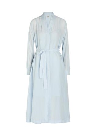 Toteme Belted Cotton Voile Midi Dress - Light Blue - 32 (UK4 / Xxs)