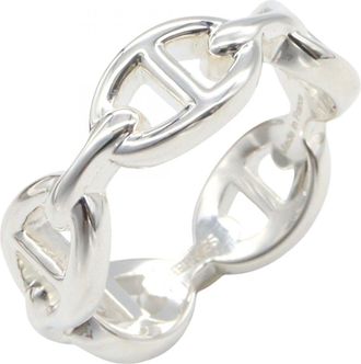 Herm&egrave;s Silver Silver 925 Band Ring (Pre-Owned)