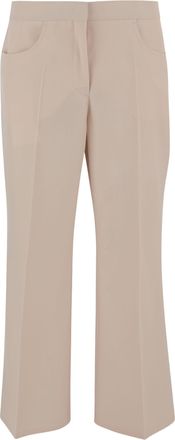 Jil Sander Tailored Beige Wool Trousers with Pressed Creases