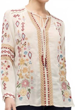 Johnny Was Paulina Long Sleeve Shirt In Ecru