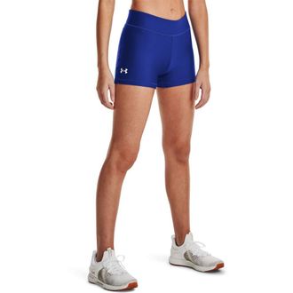 Under Armour Womens HeatGear Mid Rise Shorty Short, Royal Blue (400)/White, M