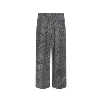 Daily Paper Clothing Wide Trousers, male, Gray, Size: XL Jeans