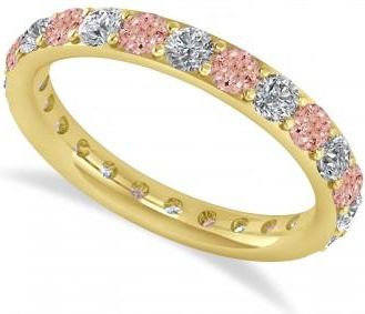 Allurez Diamond & Morganite Eternity Wedding Band 14k Yellow Gold (1.50ct)