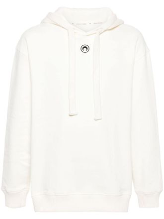 Marine Serre calendars-print organic cotton hoodie - White