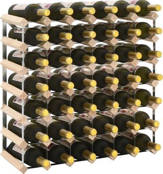 vidaXL Vidaxl - Botellero Para 42 Botellas De Madera Maciza De Pino