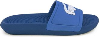 Lacoste Womens Croco Slide Sandals In Blue