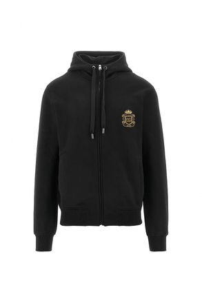 Dolce & Gabbana CREST ZIP HOODED TOP Size: 52, colour: BLACK