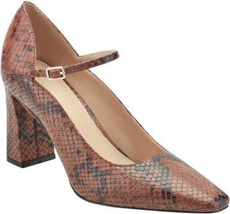 Marc Fisher Genevie Mary Jane Pump in Dark Natural at Nordstrom, Size 9.5