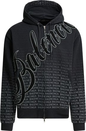Balenciaga Big B Zippered Hooded Sweatshirt