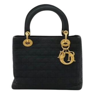 Dior Pre-owned Handbags, female, Black, Size: ONE SIZE Pre-owned Lady Dior Nylon Tote Bag