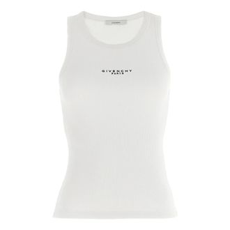 Givenchy Ribbed Cotton Tank Top - female - Givenchy - Sleeveless Tops - White - XS - Tops