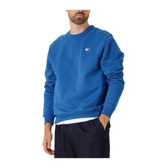 Tommy Jeans Hoodies & sweatvesten, Heren, Blauw, XL, Katoen, TJM Reg Badge Crew Ext