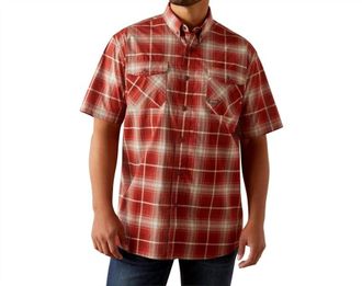 Ariat Rebar Made Tough Durastretch Work Shirt In Chili Oil