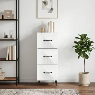 vidaXL Vidaxl Mobile Con Cassetti Bianco 33 X 34,5 X 89,5 Cm