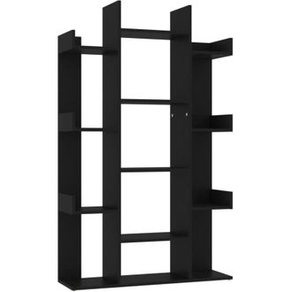 vidaXL Book Cabinet Black 86x25.5x140 cm Engineered Wood Vidaxl